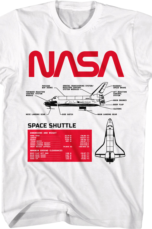 Space Shuttle Specifications NASA T-Shirt