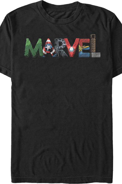 Superhero Letters Logo Marvel Comics T-Shirt