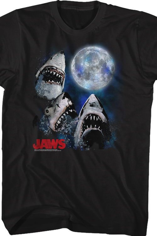 Three Shark Moon Jaws T-Shirt