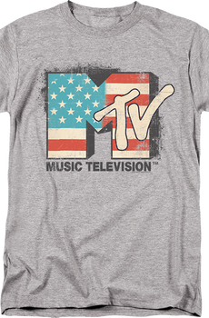 Vintage American Flag Logo MTV T-Shirt