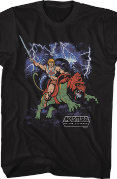 Vintage He-Man & Battle Cat Poster Masters of the Universe T-Shirt