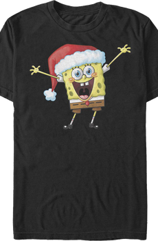 Vintage Santa Hat SpongeBob SquarePants T-Shirt