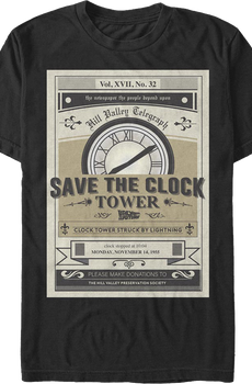 Vintage Save The Clock Tower Back To The Future T-Shirt