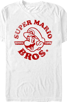 White Super Mario Bros. Distressed Since 1985 Nintendo T-Shirt
