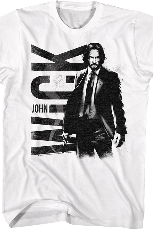 White Distressed John Wick T-Shirt