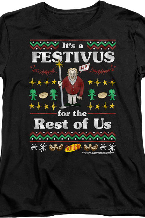 Womens Faux Ugly Festivus Sweater Seinfeld Shirt