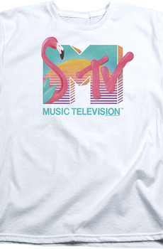 Womens Flamingo Sunset Logo MTV Shirt