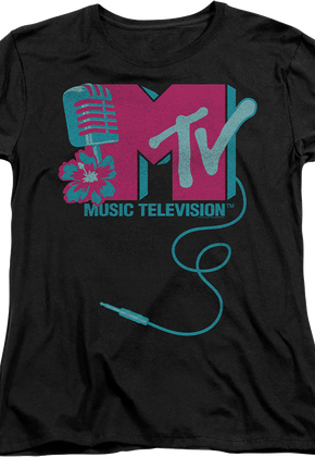 Womens Microphone Logo MTV Shirt