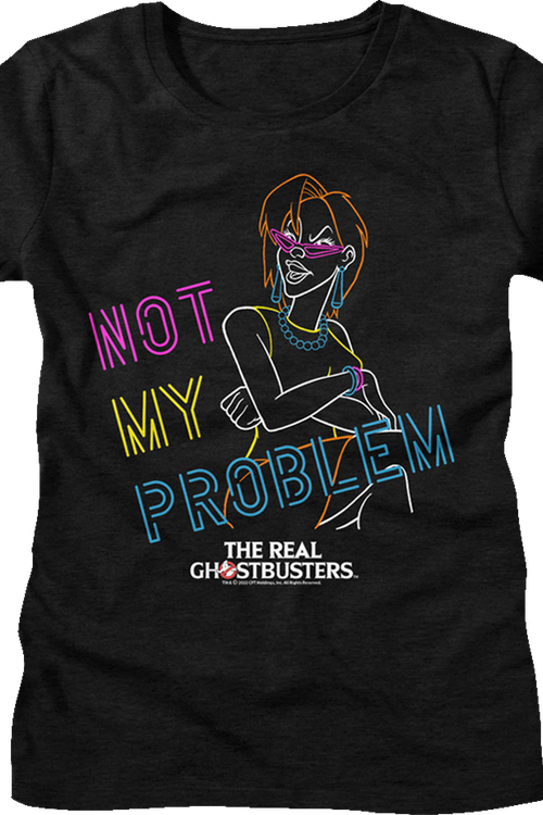 Womens Neon Janine Not My Problem Real Ghostbusters Shirt