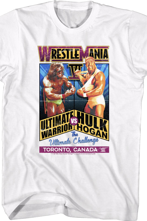 WrestleMania VI Ultimate Warrior vs Hulk Hogan T-Shirt