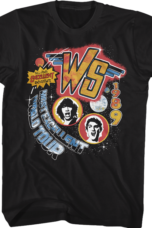 Wyld Stallyns 1989 Most Excellent World Tour Bill and Ted T-Shirt