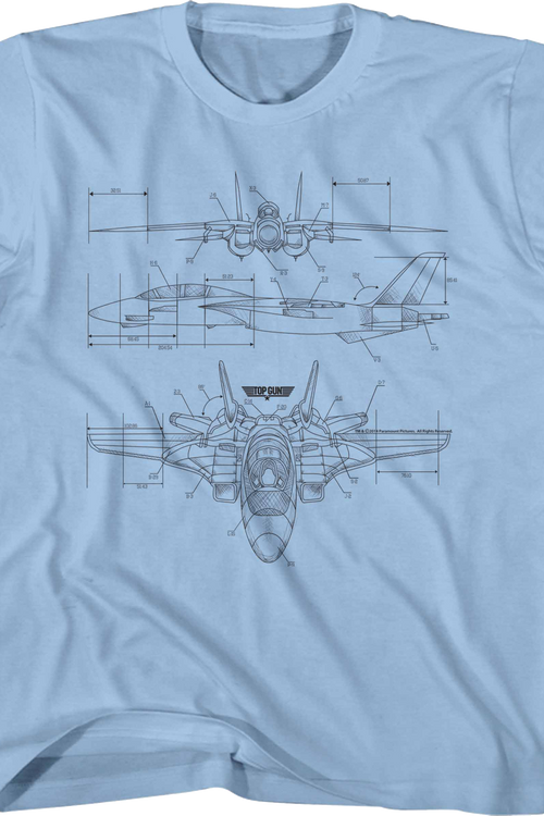 Youth Aircraft Diagram Top Gun Shirt