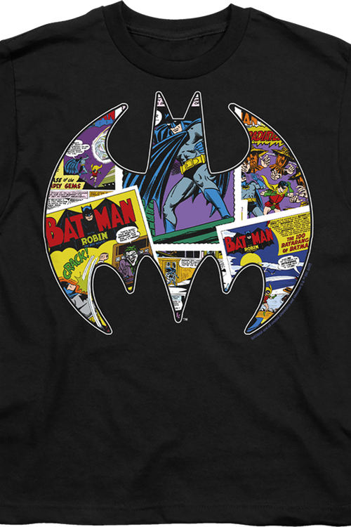 Youth Batman Logo Collage DC Comics Shirt