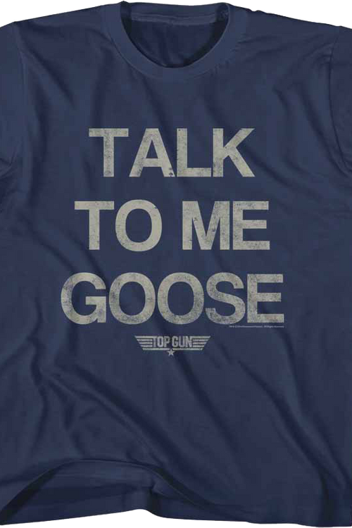 Youth Distressed Talk To Me Goose Top Gun Shirt