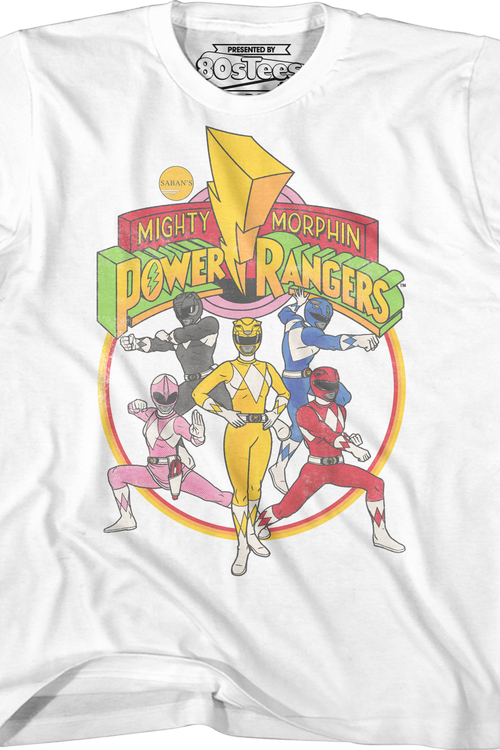 Youth Group Picture Mighty Morphin Power Rangers Shirt