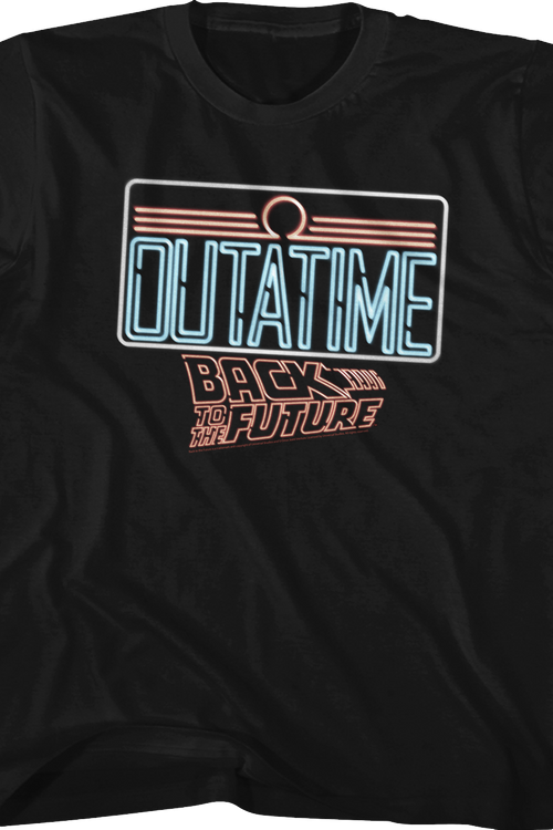 Youth Neon License Plate Back To The Future Shirt