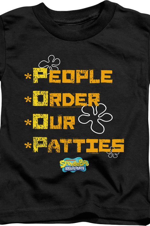 Youth People Order Our Patties SpongeBob SquarePants Shirt