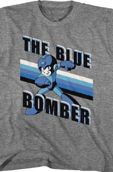 Youth Retro Blue Bomber Mega Man Shirt