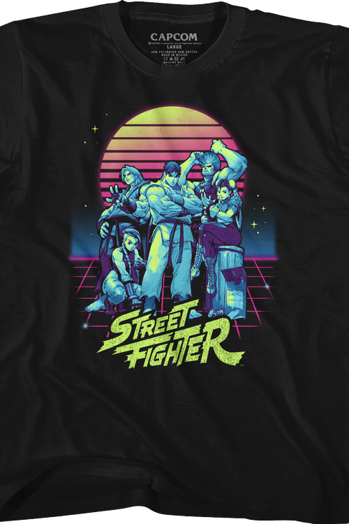 Youth Retro Neon Street Fighter Shirt