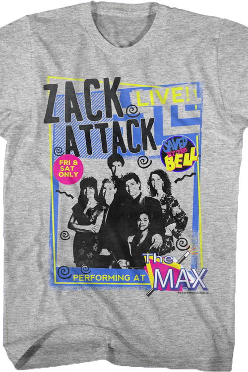 Zack Attack Live Saved By The Bell T-Shirt