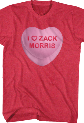 Zack Morris Candy Heart Saved By The Bell T-Shirt